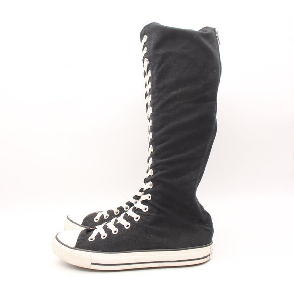 Converse All Star Chuck Taylor Knee High Black Tall Boots Men 8 Women 10 Lace-up - Picture 4 of 9